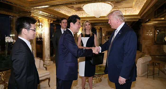 Abe `optimistic` about positive outcome to trade talks with Trump 